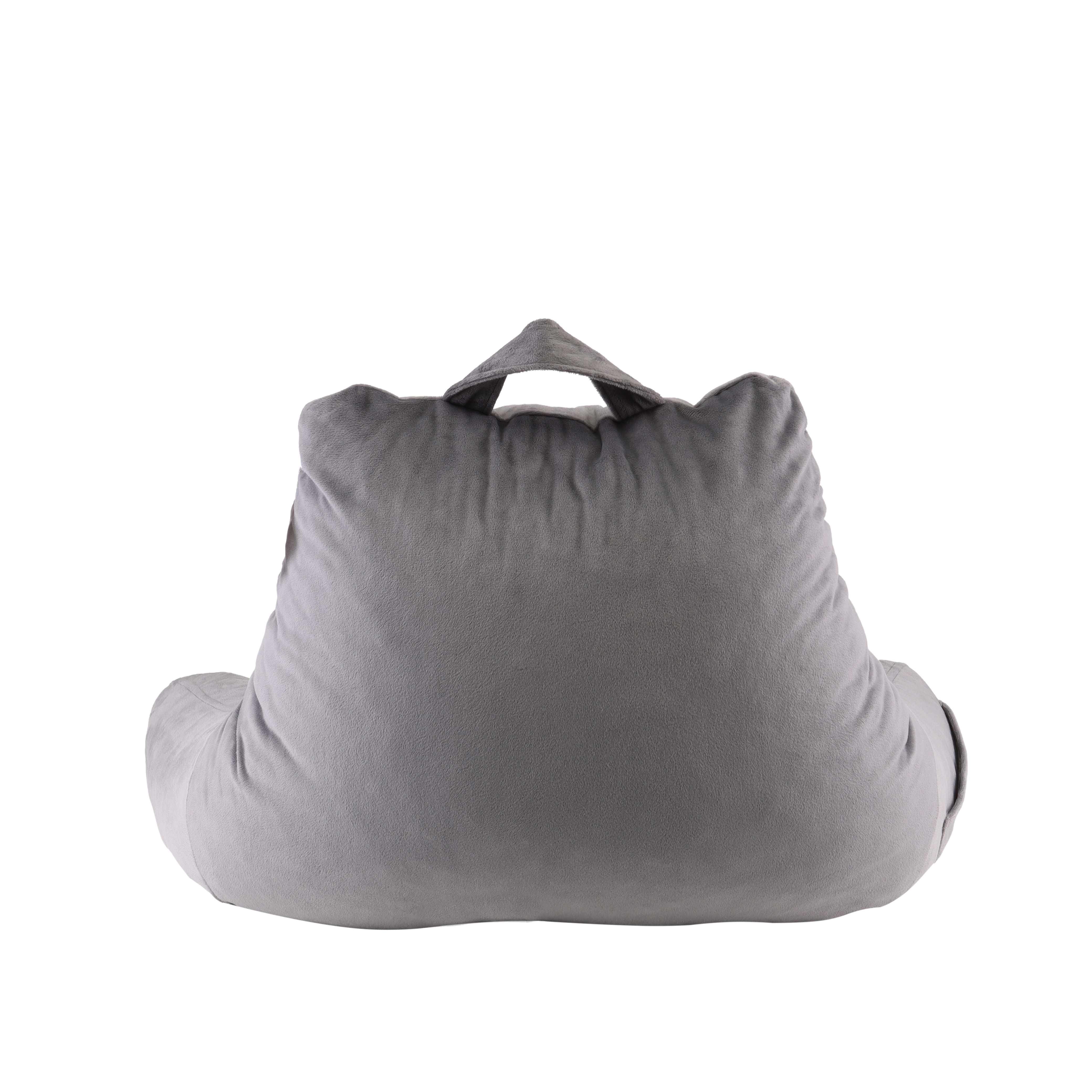 Back Arm Support Sponge Navy Blue Reading Pillow, Coral Velvet Fabric Feel Comfortable