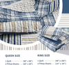 Quilt King Size,Blue White Striped King Quilt Set, Farmhouse King Quilt Bedding Set, Lightweight Bedding King,Bedspread All Season 3 Pieces 100% Cotton