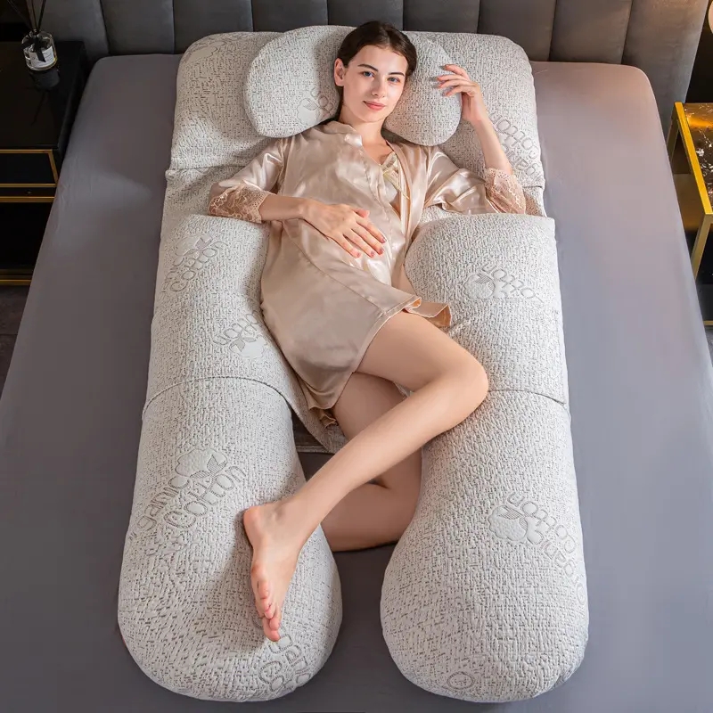 High-grade Pregnant Women Pillow Waist Side Sleeping Pillow Support Abdomen U-shaped Neck Side Lying Pillow Clamp Leg Sleeping