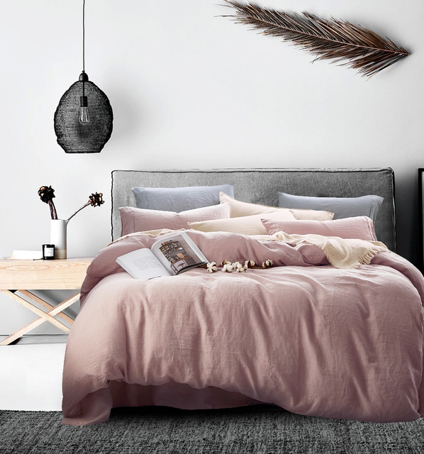 Wholesale Customized Stone Washed 100% Linen Duvet Cover Sheet Sheets Comfort Bedding