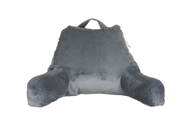 Back Arm Support Sponge Navy Blue Reading Pillow, Coral Velvet Fabric Feel Comfortable