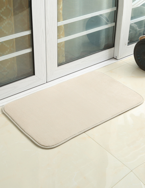 ALEGTER Memory Foam Door Mat for Entrance,Water Absorbent And Machine Washable Floor Mat for Kitchen Bedroom Restroom Indoor And Outdoor(20 X 32 Inch, Beige)