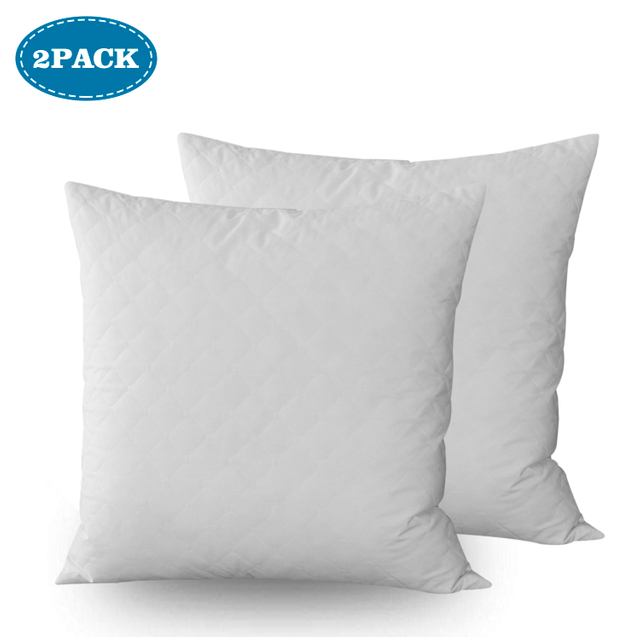 Premium Duck Down Feather Throw Pillow Inserts(Set of 2)-100% Cotton Cover, Square,Luxury Soft Plush,Premium Stuffer Down,Hand Wash