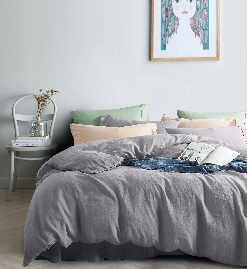 Wholesale Customized Stone Washed 100% Linen Duvet Cover Sheet Sheets Comfort Bedding