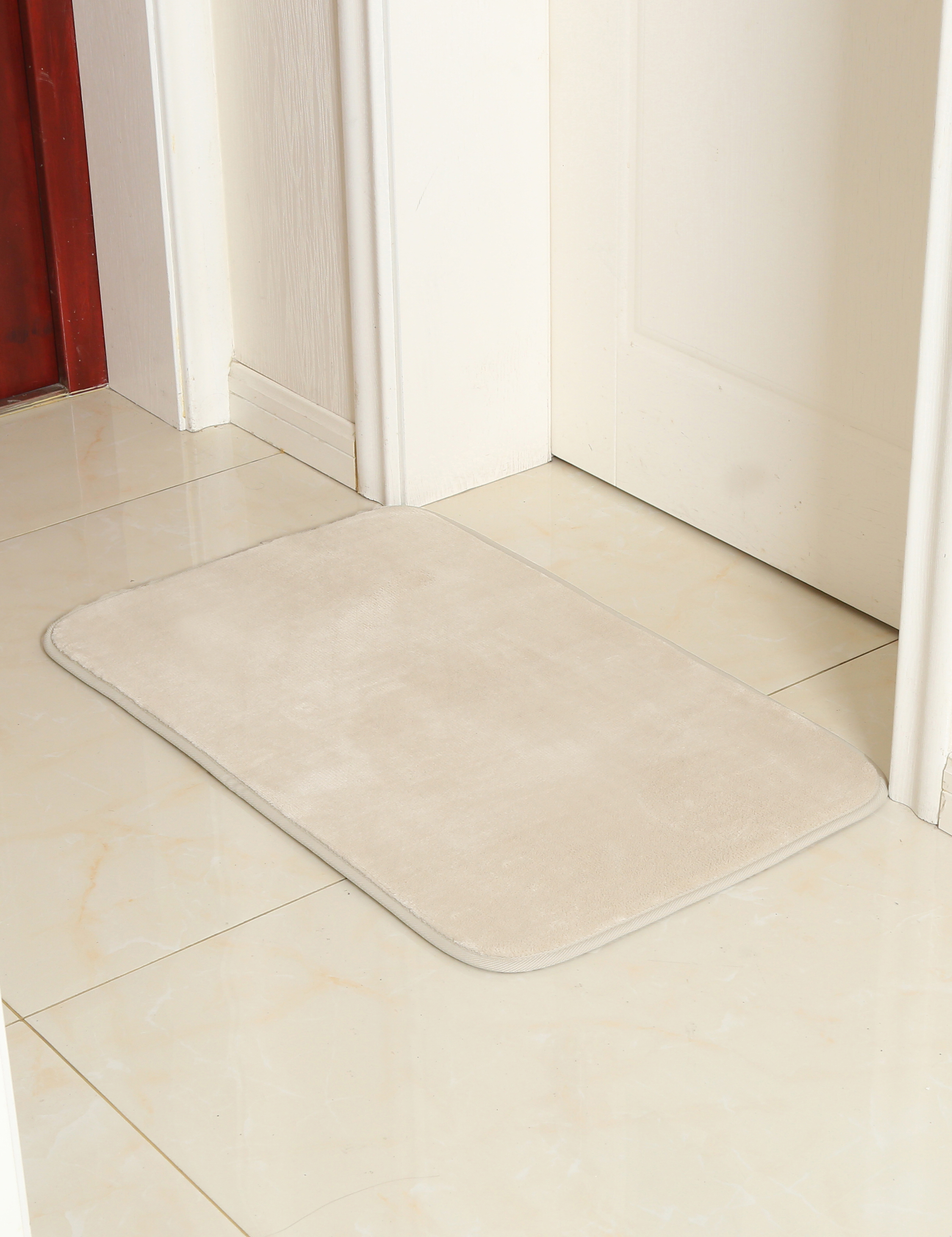 ALEGTER Memory Foam Door Mat for Entrance,Water Absorbent And Machine Washable Floor Mat for Kitchen Bedroom Restroom Indoor And Outdoor(20 X 32 Inch, Beige)