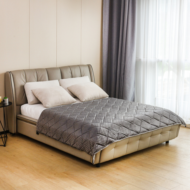 Weighted Blanket (60''x80'', 20lbs, Queen Size Dark Grey) for Adults, Soft Material with Premium Glass Bead, Machine Washable