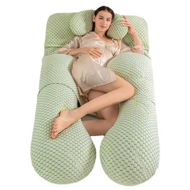 High-grade Pregnant Women Pillow Waist Side Sleeping Pillow Support Abdomen U-shaped Neck Side Lying Pillow Clamp Leg Sleeping