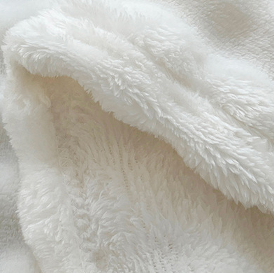 Faux Rabbit Fur Shaggy Blanket with Rolled Edges, Single Layer, Double-Sided, Four-Season Use
