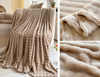 Faux Rabbit Fur Shaggy Blanket with Rolled Edges, Single Layer, Double-Sided, Four-Season Use