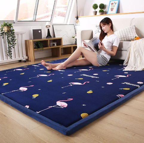 Home tatami bedroom carpet covered with thick coral velvet mat living room children's room baby crawling blanket